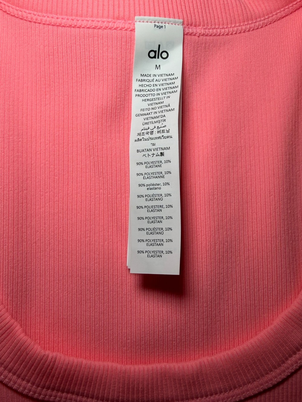 Alo yoga goddess ribbed tank top neon bubblegum NEW WITH TAGS MEDIUM - Picture 5 of 6